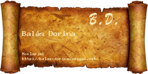 Balás Dorina névjegykártya